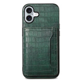 Crocodile Texture Card Bag Design Full Coverage Phone Case