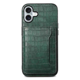 Crocodile Texture Card Bag Design Full Coverage Phone Case