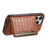 Crocodile Texture Card Bag Design Full Coverage Phone Case
