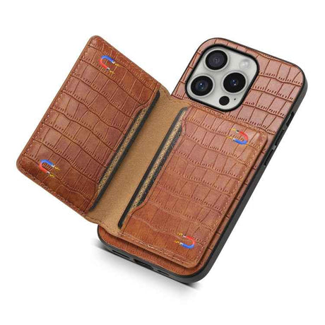 Crocodile Texture Card Bag Design Full Coverage Phone Case