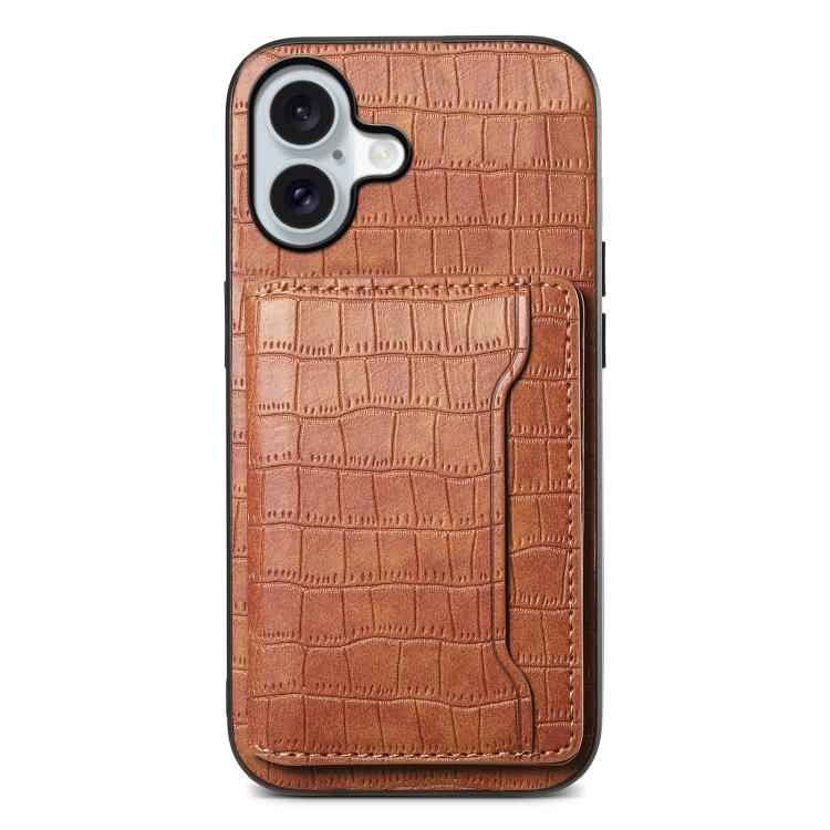 Crocodile Texture Card Bag Design Full Coverage Phone Case