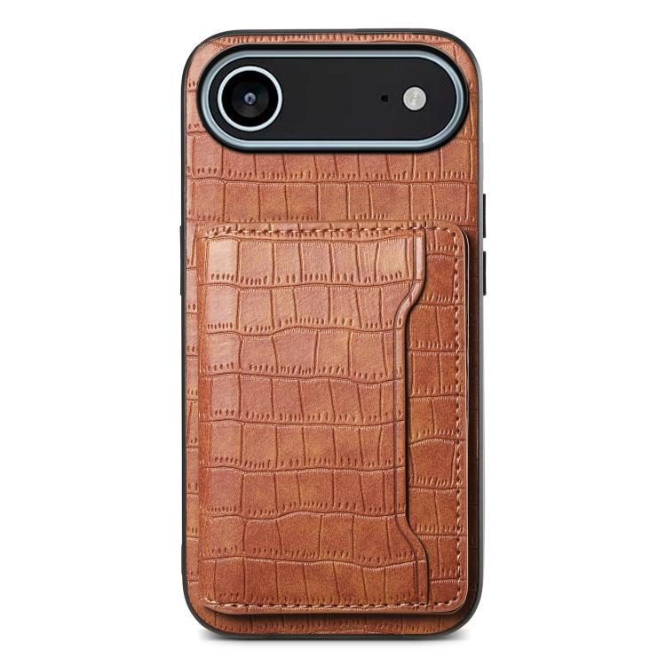 Crocodile Texture Card Bag Design Full Coverage Phone Case