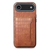 Crocodile Texture Card Bag Design Full Coverage Phone Case