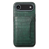 Crocodile Texture Card Bag Design Full Coverage Phone Case