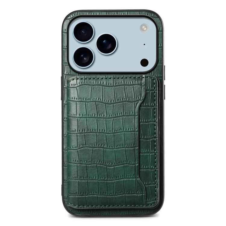Crocodile Texture Card Bag Design Full Coverage Phone Case