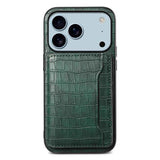 Crocodile Texture Card Bag Design Full Coverage Phone Case