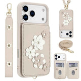 Crossbody Flower Pattern Leather Phone Case