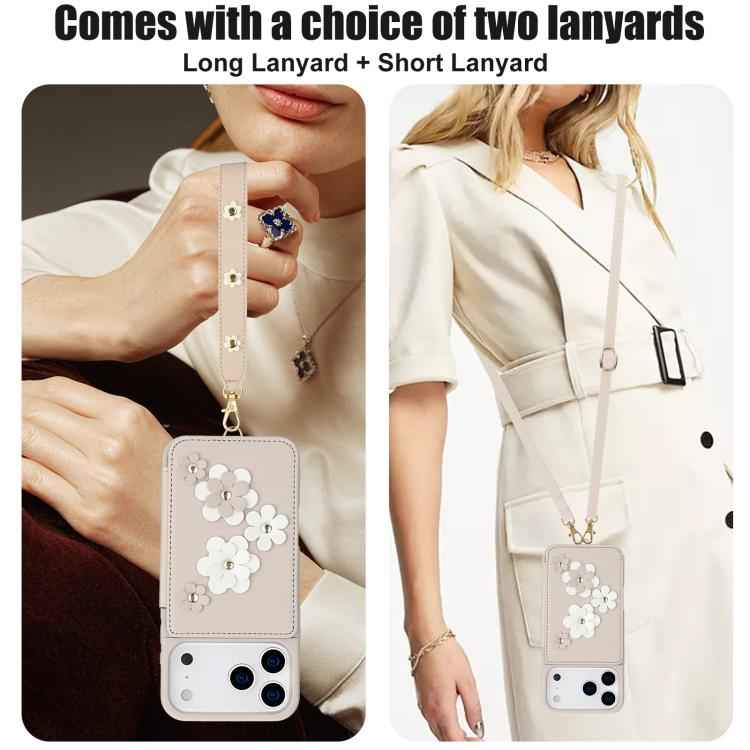 Crossbody Flower Pattern Leather Phone Case