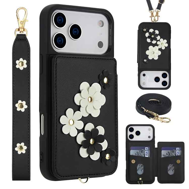Crossbody Flower Pattern Leather Phone Case