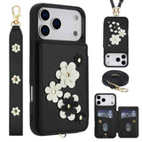 Crossbody Flower Pattern Leather Phone Case