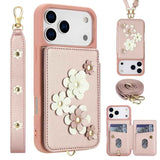 Crossbody Flower Pattern Leather Phone Case