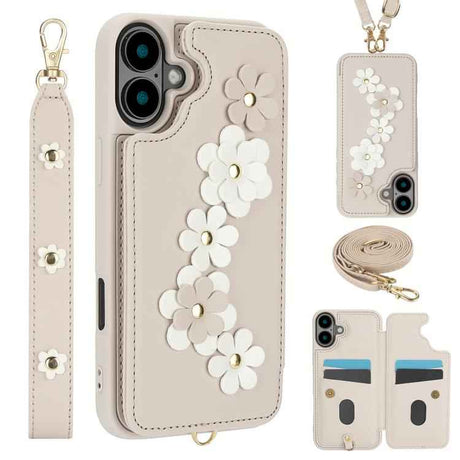 Crossbody Flower Pattern Leather Phone Case