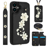 Crossbody Flower Pattern Leather Phone Case