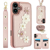Crossbody Flower Pattern Leather Phone Case