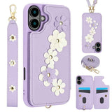 Crossbody Flower Pattern Leather Phone Case