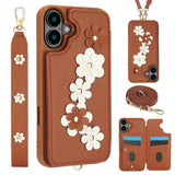 Crossbody Flower Pattern Leather Phone Case