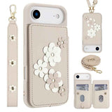 Crossbody Flower Pattern Leather Phone Case
