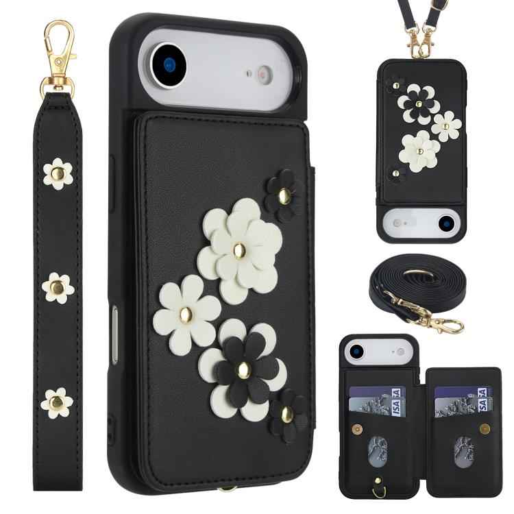 Crossbody Flower Pattern Leather Phone Case