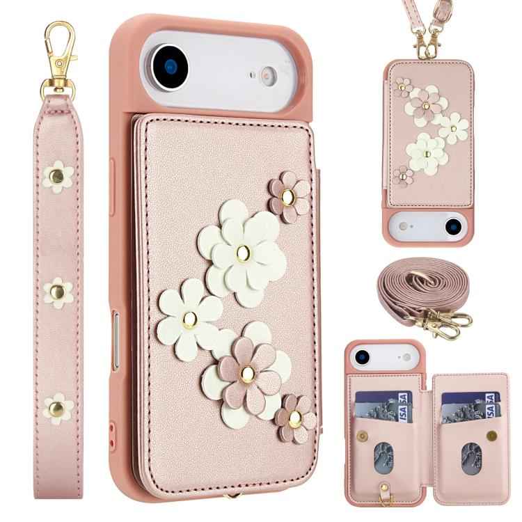 Crossbody Flower Pattern Leather Phone Case