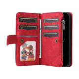 Dual-color 9 Card Slots Zipper Wallet Leather Phone Case