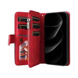 Dual-color 9 Card Slots Zipper Wallet Leather Phone Case