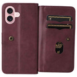 Multi-Function Wallet 10 Card Slots Leather Phone Case