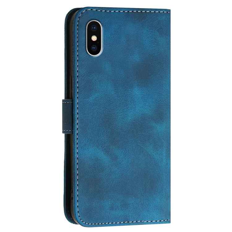 YX0080 Grid Butterfly Embossed Pattern Flip Leather Phone Case with Lanyard
