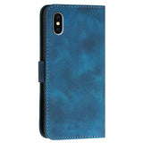 YX0080 Grid Butterfly Embossed Pattern Flip Leather Phone Case with Lanyard
