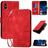 YX0080 Grid Butterfly Embossed Pattern Flip Leather Phone Case with Lanyard
