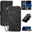 YX0080 Grid Butterfly Embossed Pattern Flip Leather Phone Case with Lanyard