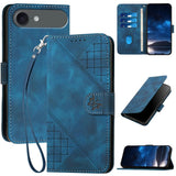 YX0080 Grid Butterfly Embossed Pattern Flip Leather Phone Case with Lanyard