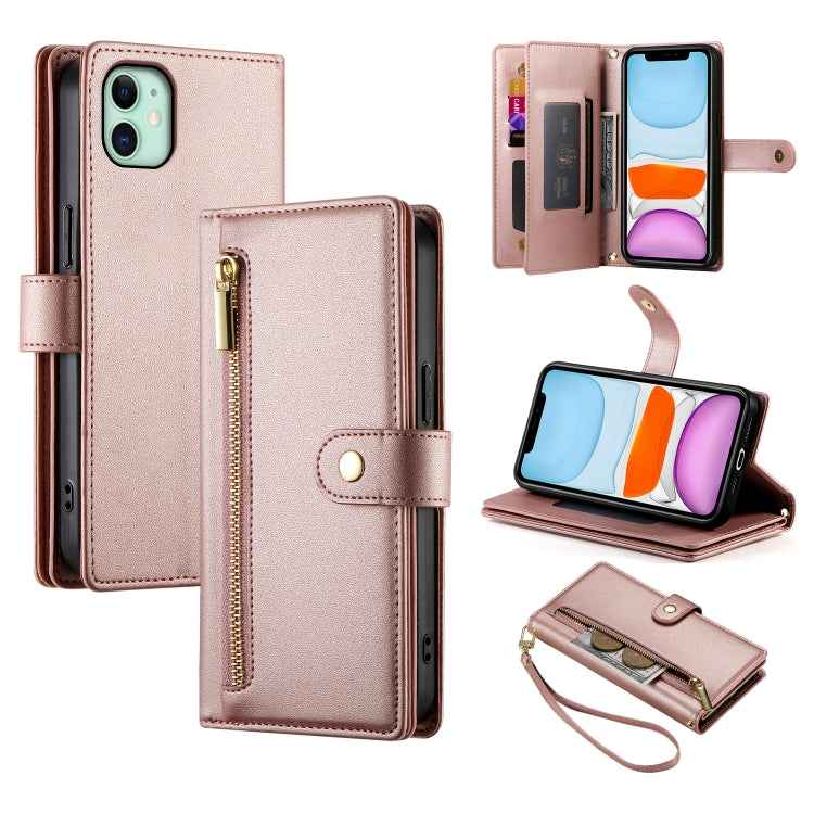 Nine Card-slot Zipper Wallet Bag Leather Phone Case