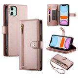 Nine Card-slot Zipper Wallet Bag Leather Phone Case