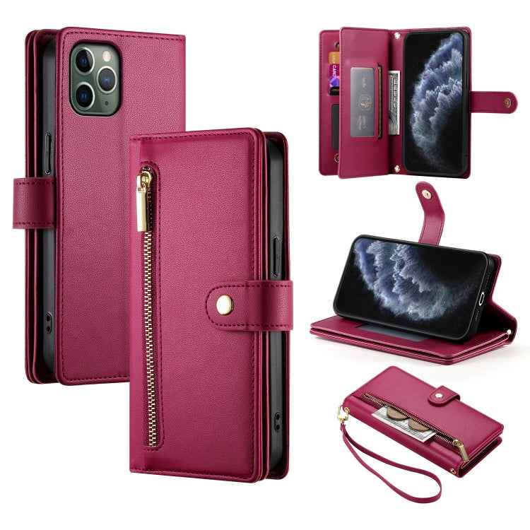 Nine Card-slot Zipper Wallet Bag Leather Phone Case