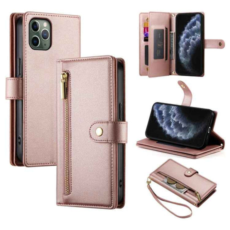 Nine Card-slot Zipper Wallet Bag Leather Phone Case