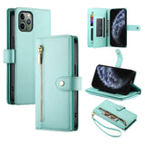 Nine Card-slot Zipper Wallet Bag Leather Phone Case