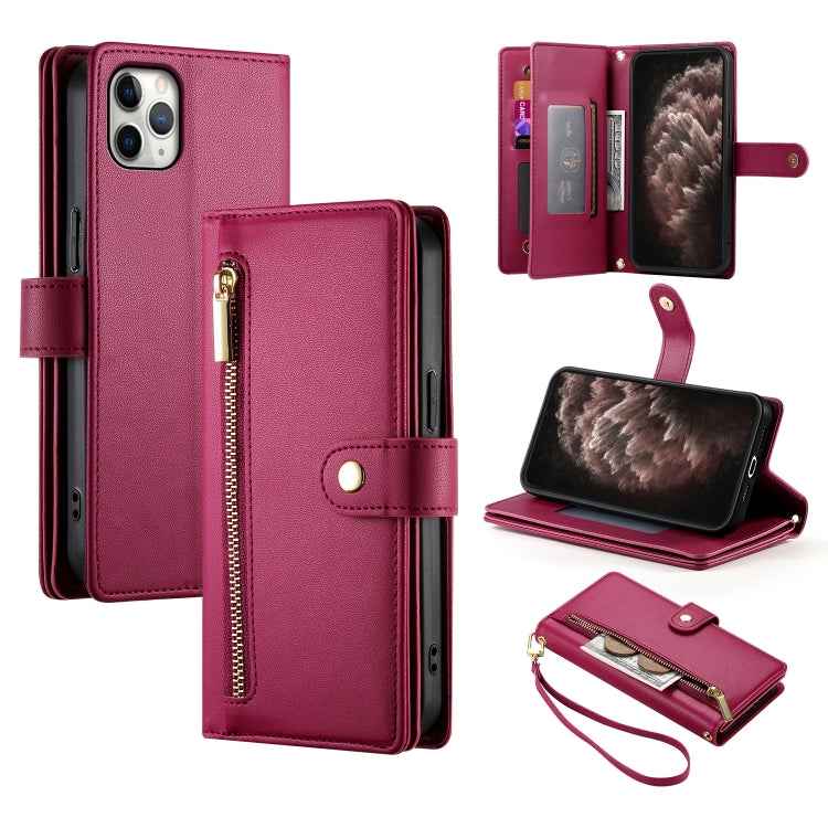 Nine Card-slot Zipper Wallet Bag Leather Phone Case