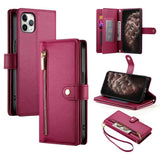 Nine Card-slot Zipper Wallet Bag Leather Phone Case