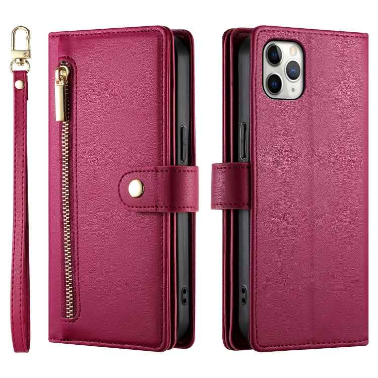 Nine Card-slot Zipper Wallet Bag Leather Phone Case