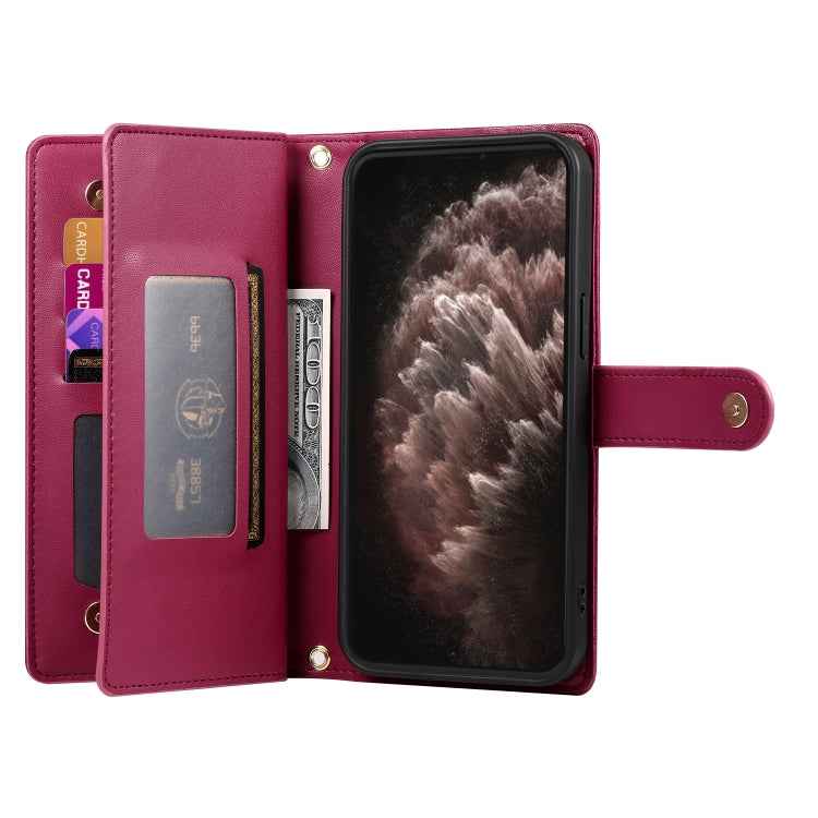 Nine Card-slot Zipper Wallet Bag Leather Phone Case