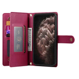 Nine Card-slot Zipper Wallet Bag Leather Phone Case