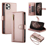 Nine Card-slot Zipper Wallet Bag Leather Phone Case