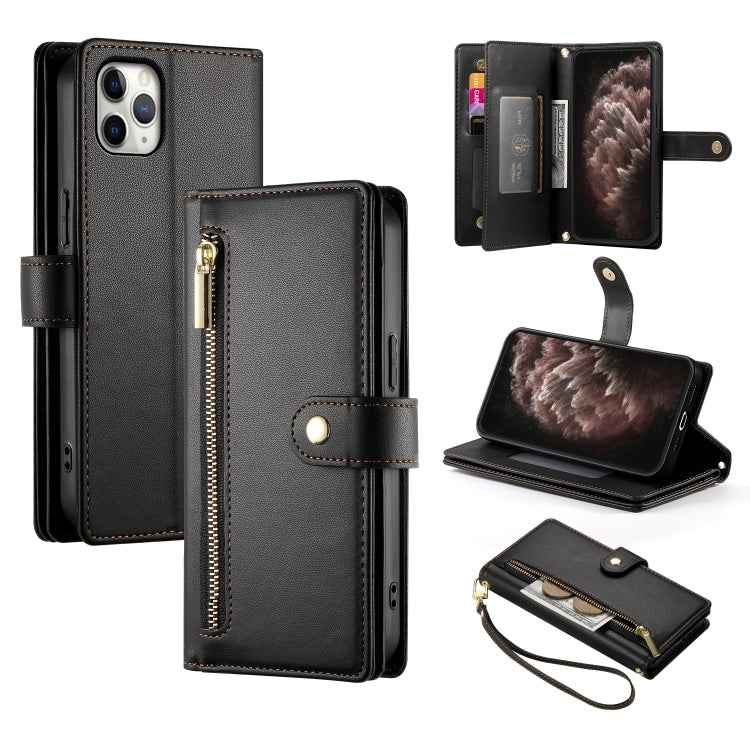 Nine Card-slot Zipper Wallet Bag Leather Phone Case