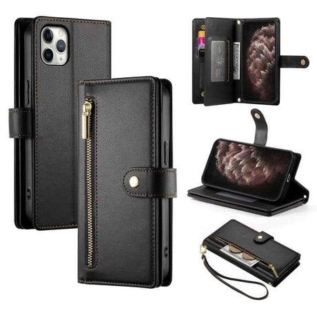 Nine Card-slot Zipper Wallet Bag Leather Phone Case