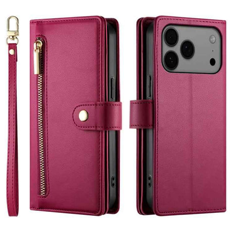 Nine Card-slot Zipper Wallet Bag Leather Phone Case