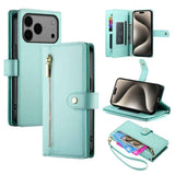 Nine Card-slot Zipper Wallet Bag Leather Phone Case