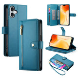 Nine Card-slot Zipper Wallet Bag Leather Phone Case