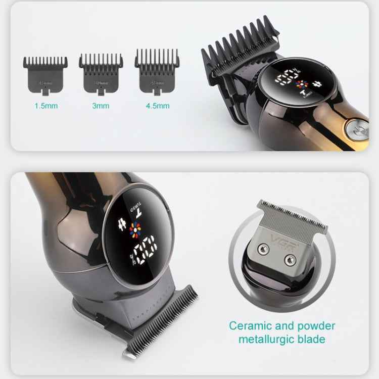 VGR V-989 5W USB Digital Display Gradient Trimming Hair Clipper