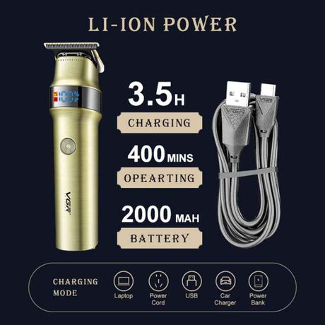 VGR V-991 5W USB Smart Digital Display Electric Hair Clipper