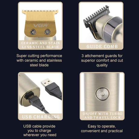 VGR V-991 5W USB Smart Digital Display Electric Hair Clipper